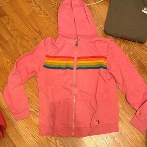 Pink 6 Stripe Hoodie